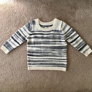 Old Navy 3/4 sleeves cropped striped sweater